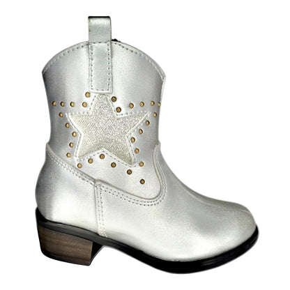 Bota para Niña – Color Plateado con Estrellas