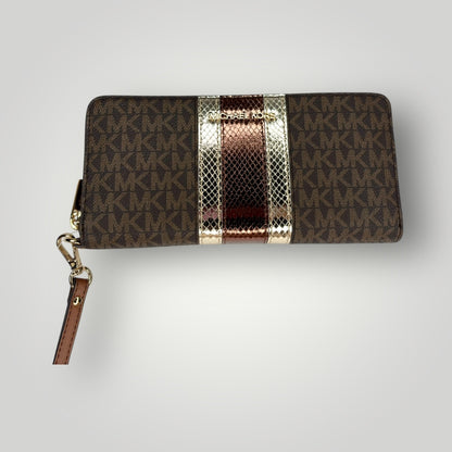 Cartera Michael Kors Original – Elegancia Café con Toque Exótico