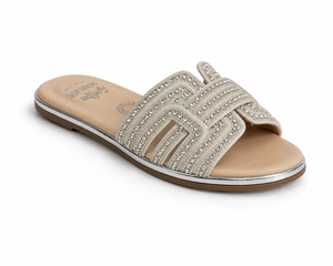 Sandalia brillos plata 204