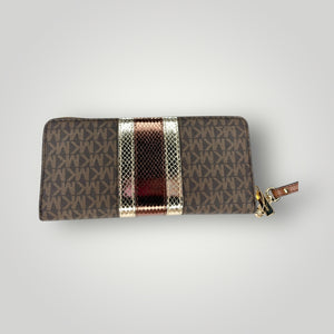 Cartera Michael Kors Original – Elegancia Café con Toque Exótico