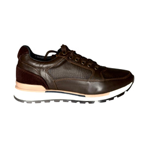 6303 suave café- Zapato Tipo Tenis con Cinta para Caballero – Color Café en Gamuza
