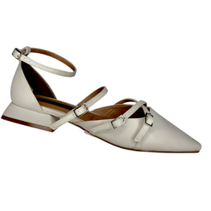 2944158 liza / Zapato tipo flat blanco con tiras cruzadas