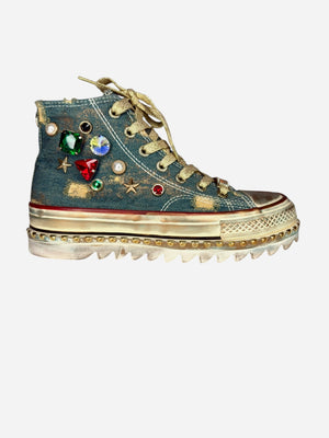 💎 rust 23001 Denim Rebel – Tenis Botita Nicole con Pedrería