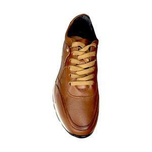 6309 suave miel- Tenis Casual en Color Camel – Piel