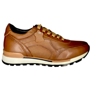 6309 suave miel- Tenis Casual en Color Camel – Piel