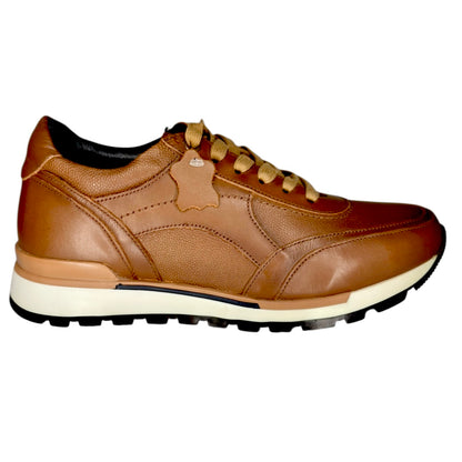 6309 suave miel- Tenis Casual en Color Camel – Piel
