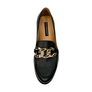 Flats Negros con Cadena Decorativa – Estilo Clásico con Toque Moderno