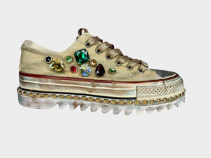 ✨ RUST23002 natural Golden Spark – Tenis Nicole con Detalles de Lujo